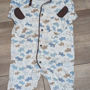 Adorable Elephant Print Baby Onesie